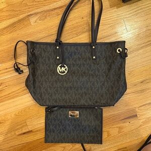Michael Kors Brown Monogram Tote Bag